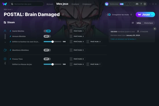 Capture d'écran de triches de POSTAL: Brain Damaged