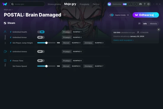 cheaty POSTAL: Brain Damaged zrzut ekranu