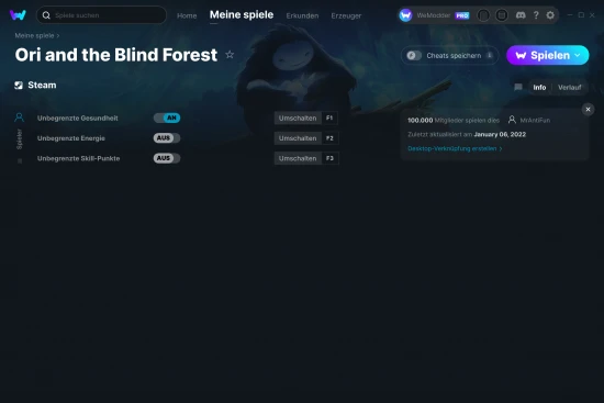 Ori and the Blind Forest Cheats Screenshot