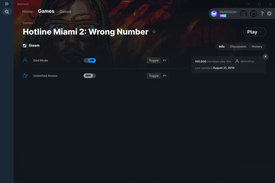 Hotline Miami 2: Wrong Number cheats screenshot