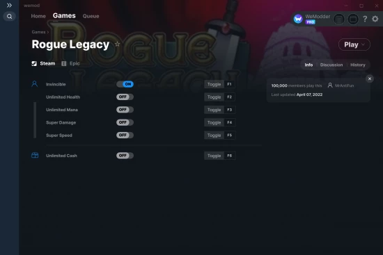 Rogue Legacy cheats screenshot
