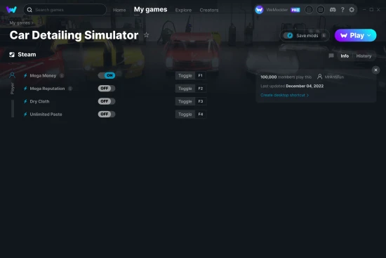 Car Detailing Simulator cheats screenshot