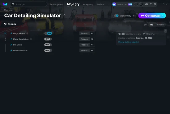 cheaty Car Detailing Simulator zrzut ekranu