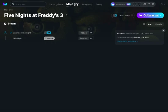 cheaty Five Nights at Freddy's 3 zrzut ekranu