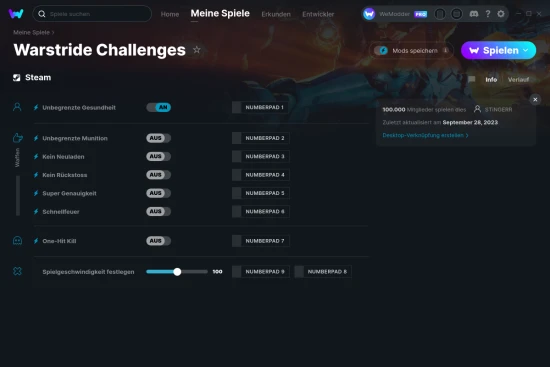 Warstride Challenges Cheats Screenshot