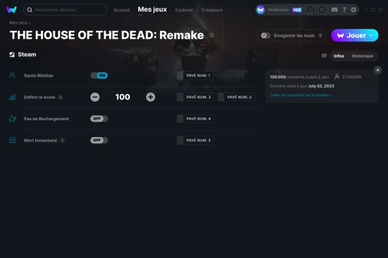 Capture d'écran de triches de THE HOUSE OF THE DEAD: Remake