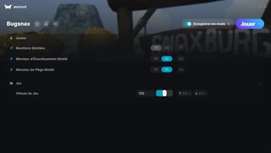 Capture d’écran des cheats pour Bugsnax