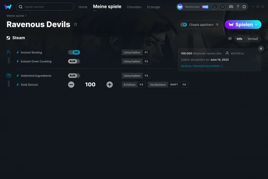 Ravenous Devils Cheats Screenshot