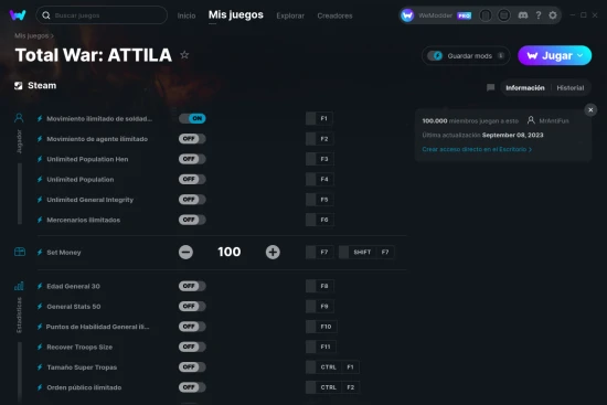captura de pantalla de las trampas de Total War: ATTILA