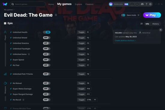 Evil Dead: The Game cheats screenshot