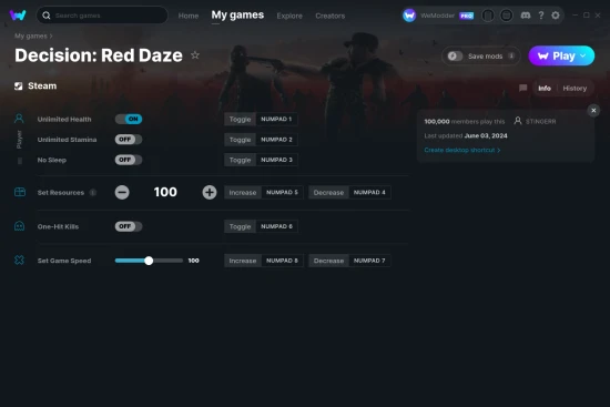 Decision: Red Daze cheats screenshot
