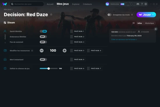 Capture d'écran de triches de Decision: Red Daze