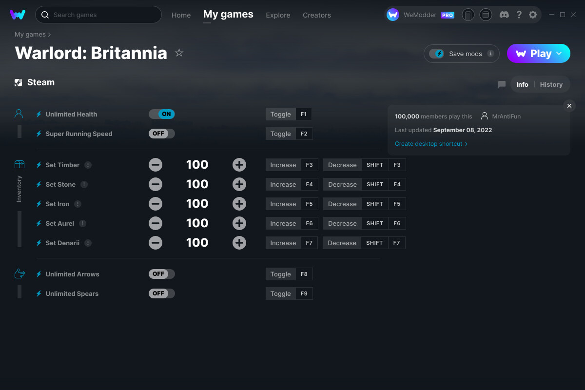 Warlord: Britannia Cheats and Trainer for Steam - Trainers - WeMod ...