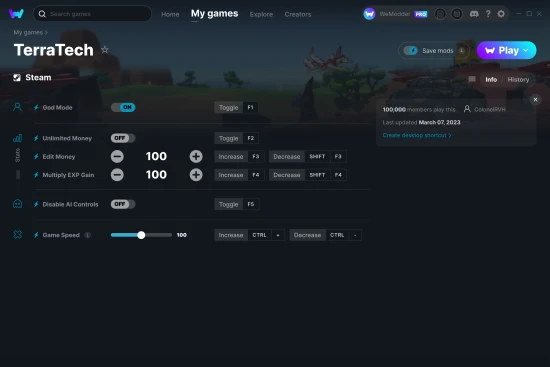TerraTech cheats screenshot