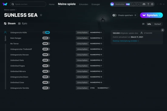 SUNLESS SEA Cheats Screenshot