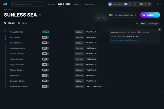 Capture d'écran de triches de SUNLESS SEA