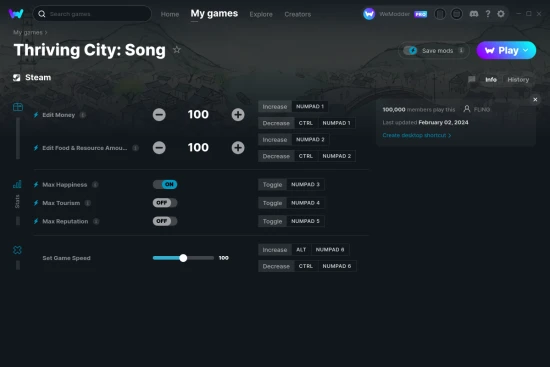 Thriving City: Song cheats screenshot