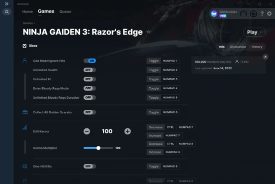 NINJA GAIDEN 3: Razor's Edge cheats screenshot