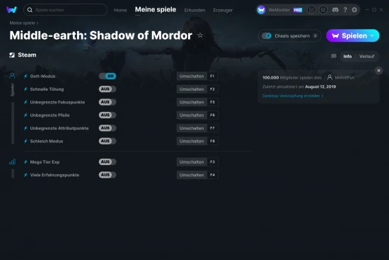 Middle-earth: Shadow of Mordor Cheats Screenshot