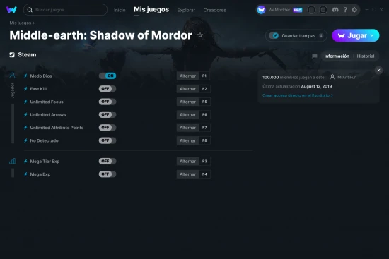 captura de pantalla de las trampas de Middle-earth: Shadow of Mordor