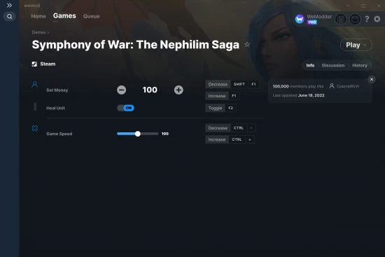 Symphony of War: The Nephilim Saga cheats screenshot