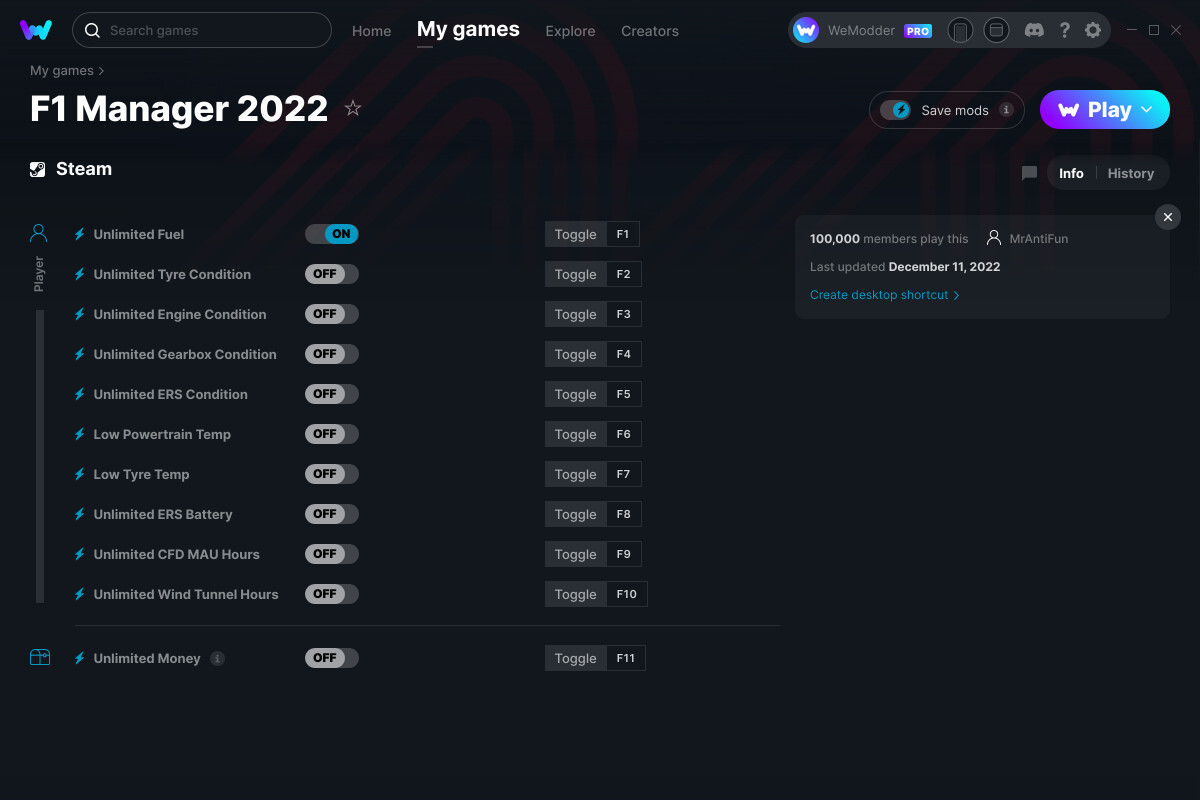 F1 Manager 2022 Cheats and Trainer for Steam Trainers WeMod Community