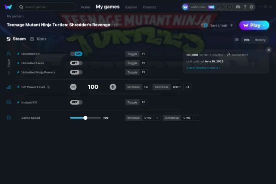 Teenage Mutant Ninja Turtles: Shredder's Revenge cheats screenshot