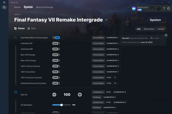 Final Fantasy VII Remake Intergrade Cheats Screenshot