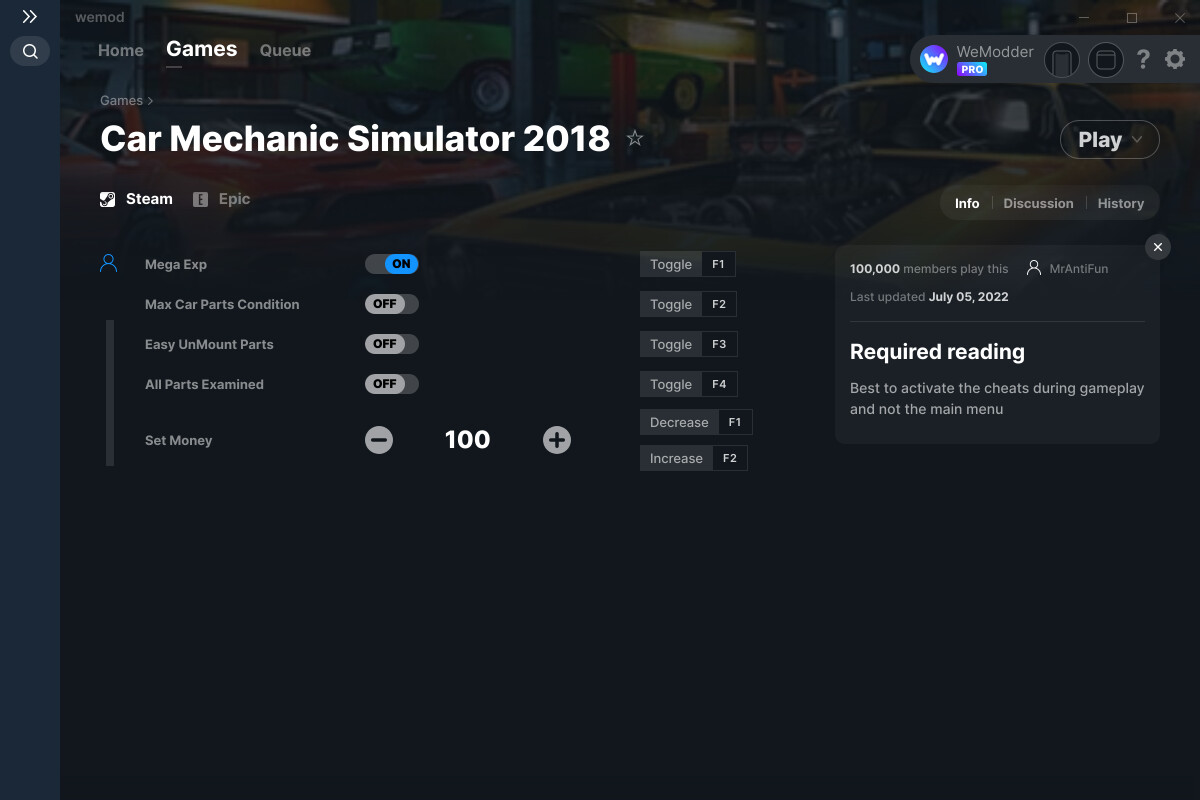 increase level in car mechanic simulator 2018 cheats