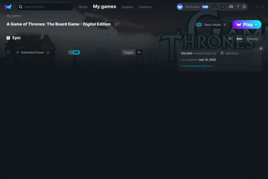 A Game of Thrones: The Board Game - Digital Edition cheats screenshot