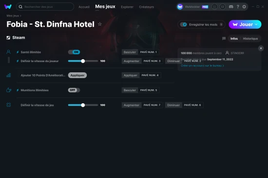 Capture d'écran de triches de Fobia - St. Dinfna Hotel