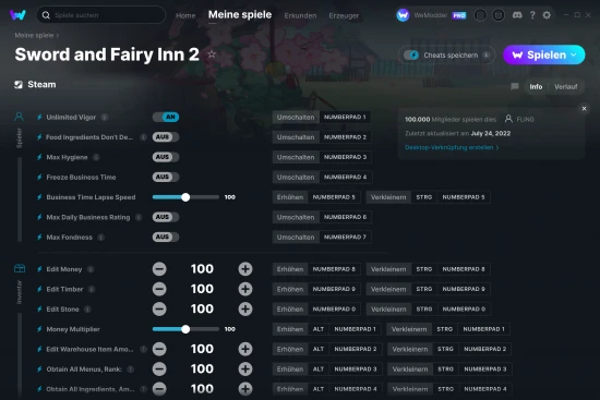 Sword and Fairy Inn 2 Cheats Screenshot
