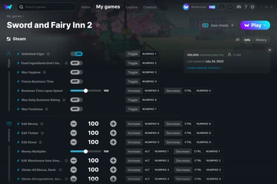 Sword and Fairy Inn 2 cheats screenshot