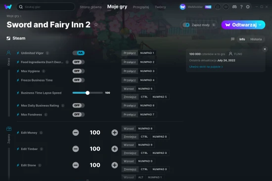 cheaty Sword and Fairy Inn 2 zrzut ekranu