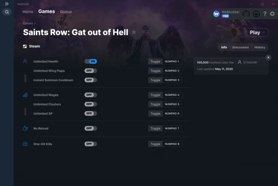 Saints Row: Gat out of Hell cheats screenshot