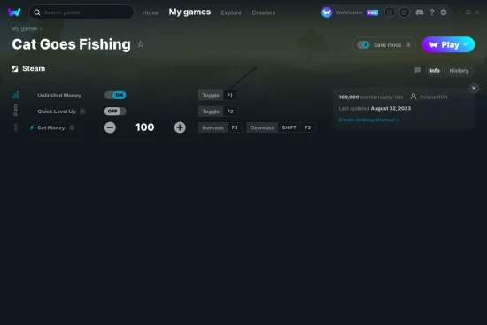 Cat Goes Fishing cheats screenshot