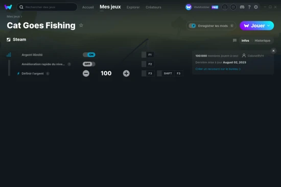 Capture d'écran de triches de Cat Goes Fishing