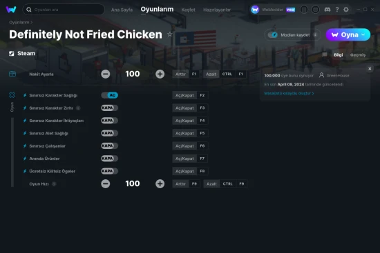 Definitely Not Fried Chicken hilelerin ekran görüntüsü