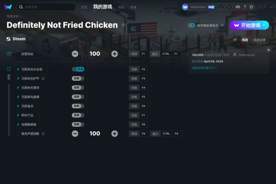 Definitely Not Fried Chicken 修改器截图