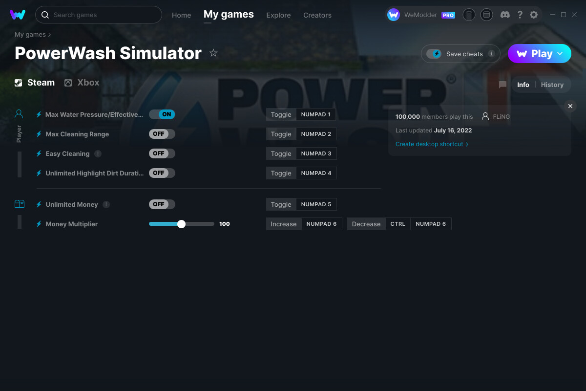 PowerWash Simulator Cheats And Trainer For Xbox Trainers WeMod Community