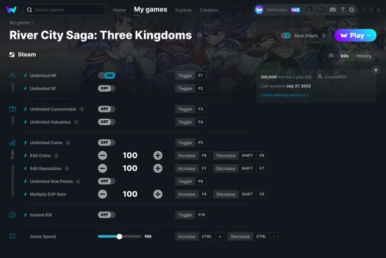 River City Saga: Three Kingdoms cheats screenshot