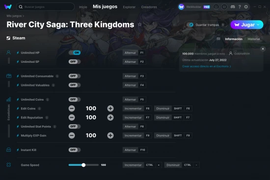 captura de pantalla de las trampas de River City Saga: Three Kingdoms