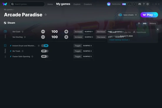 Arcade Paradise cheats screenshot
