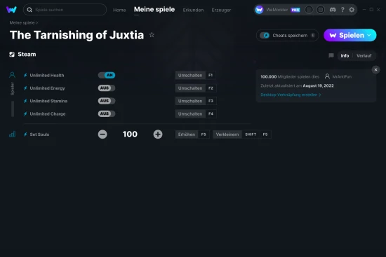 The Tarnishing of Juxtia Cheats Screenshot