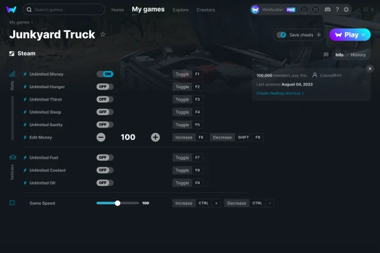 Junkyard Truck cheats screenshot
