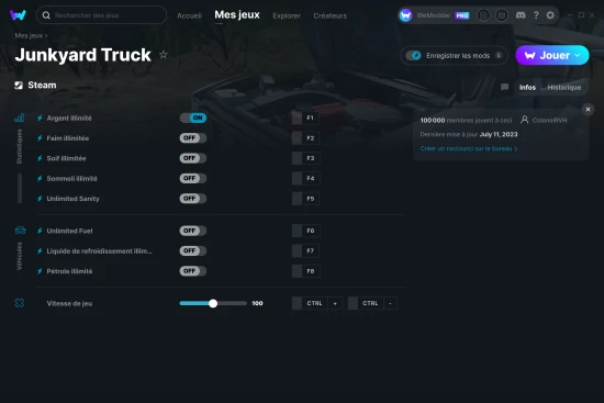 Capture d'écran de triches de Junkyard Truck