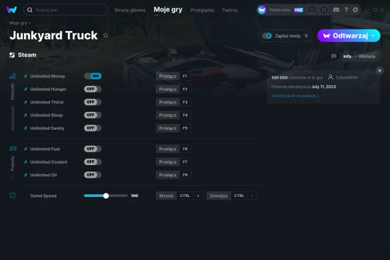 cheaty Junkyard Truck zrzut ekranu