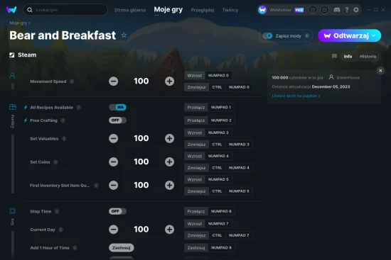 cheaty Bear and Breakfast zrzut ekranu