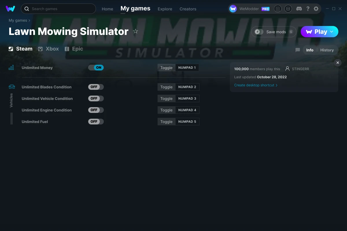 Lawn Mowing Simulator cheats screenshot