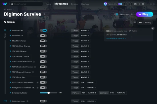 Digimon Survive cheats screenshot